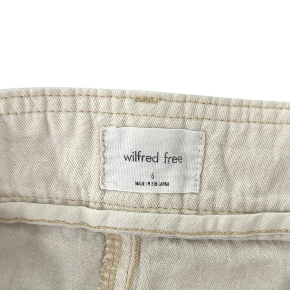 WILFRED Free Malina Pant Slouchy Mid Rise Beige Cargo Pants Womens 6